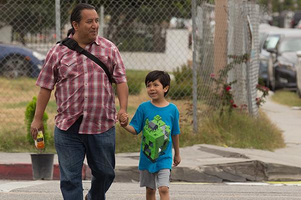 Parent and child walking together