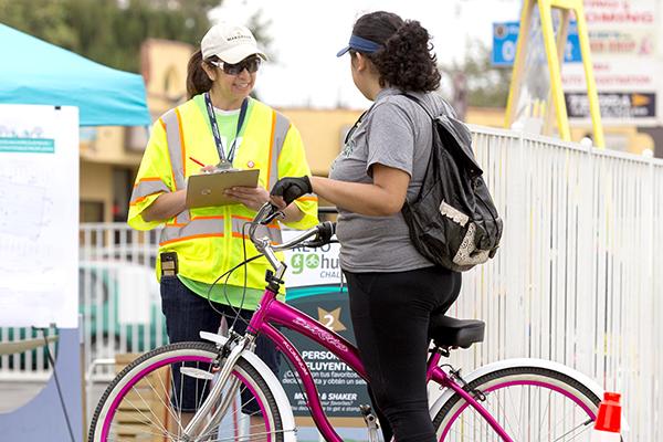 Bicyclist at event