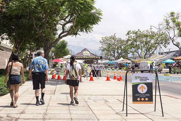 People walking to event