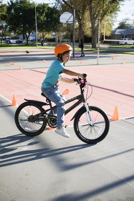 Child on Bike at Traffic Safety Event