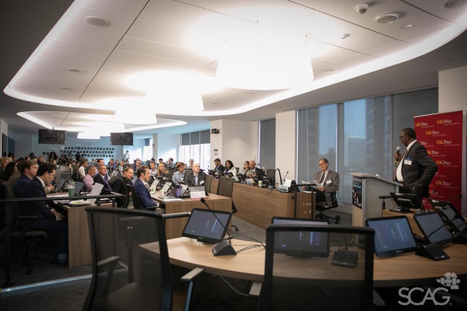 A conference room full of 2024 Southern California Demographic Workshop attendees.