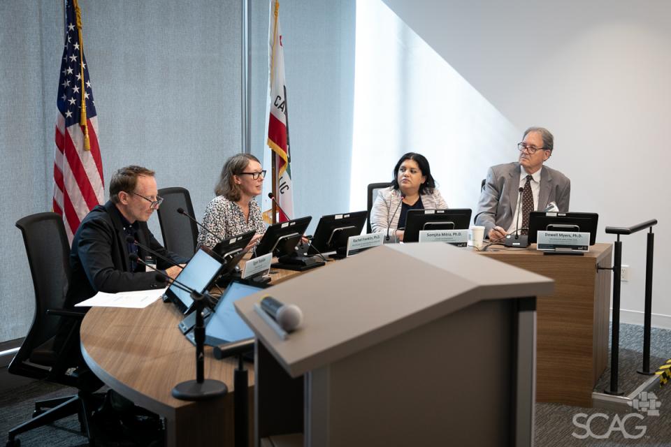 Panelists present on demographic trends at the 2024 Southern California Demographic Workshop.